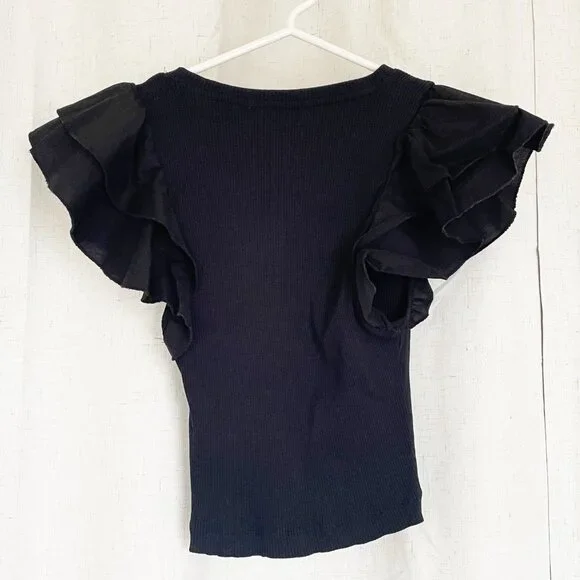 Zara black ribbed top - Picture 3 of 7